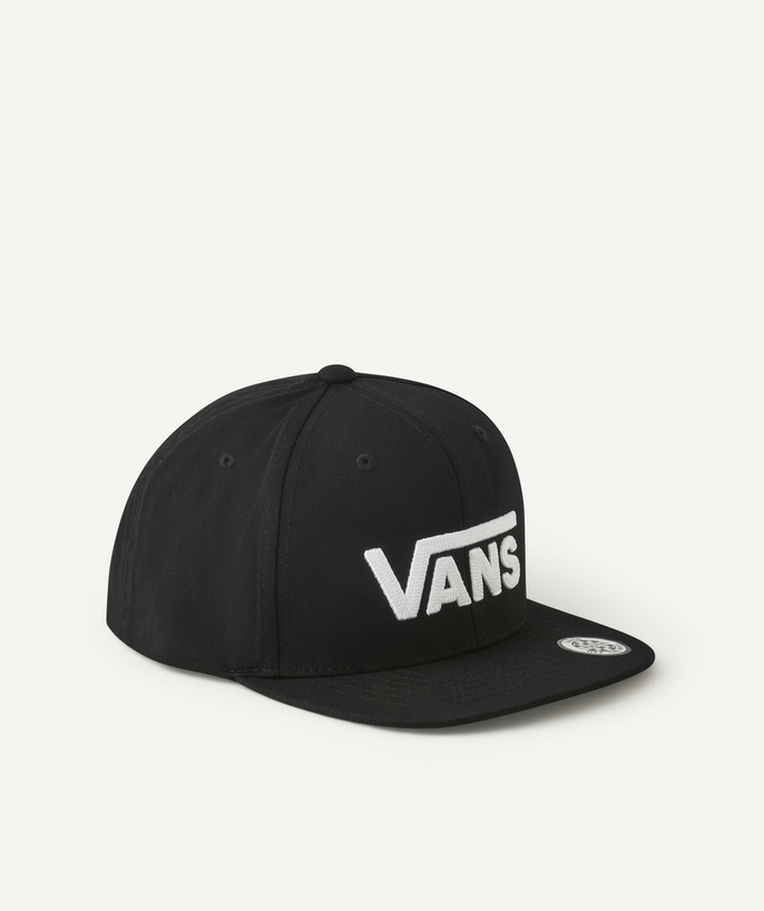 Sportswear Tao Categories - BLACK DROP V CAP WITH WHITE EMBROIDERED LOGO