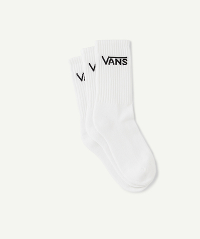 Clothing Tao Categories - 3 PAIRS OF WHITE CLASSIC CREW SOCKS WITH BLACK VANS LOGO