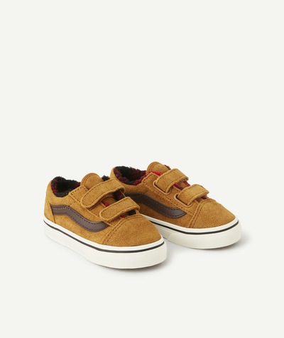 New collection Nouvelle Arbo   C - OLD SKOOL V BROWN HOOK AND LOOP FASTENED TRAINERS FOR BABIES