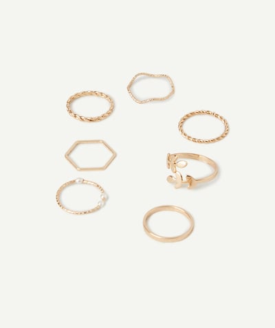Campus spirit Tao Categories - SET OF 7 GOLD-COLORED RINGS