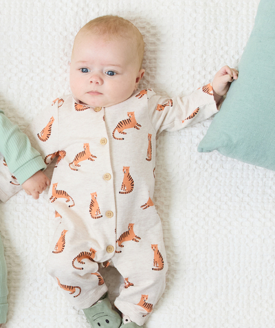 New collection Tao Categories - DORS BIEN IN BEIGE ORGANIC COTTON WITH TIGER PRINT