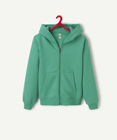 Nowa kolekcja Kategorie TAO - Chłopięca bluza z kapturem z włókna z recyklingu, zielona