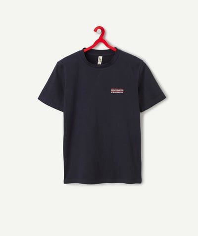 Nouvelle collection Categories Tao - t-shirt garçon en coton bio bleu marine thème après match