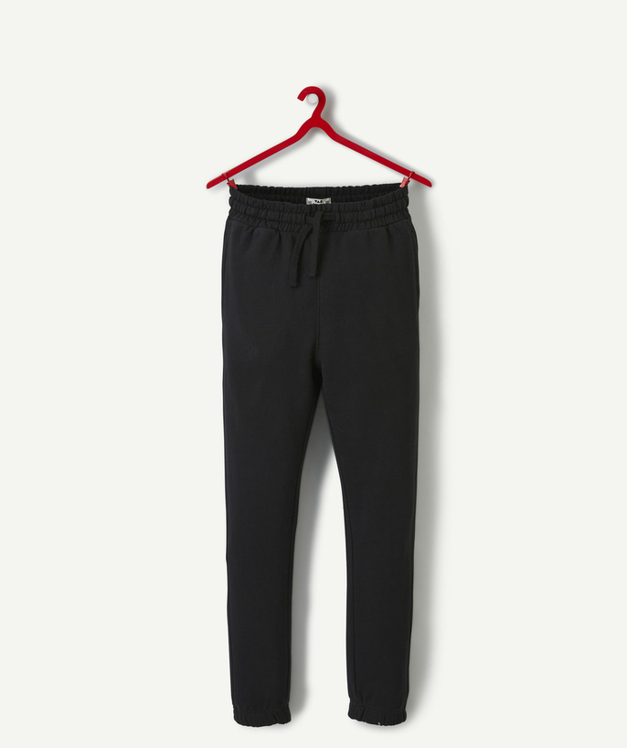 Trousers - Jeans Tao Categories - BOY'S JOGGING SUIT IN BLACK ORGANIC COTTON