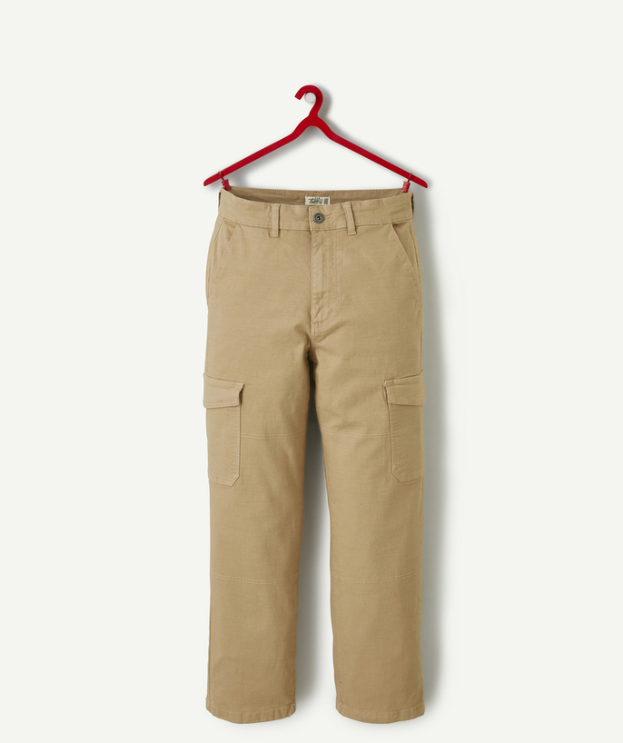 Outlet Tao Categories - BEIGE BOY'S BAGGY PANTS WITH CARGO POCKETS