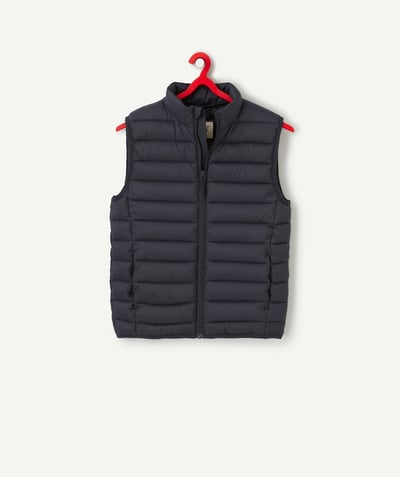 New colour palette Tao Categories - BOY'S SLEEVELESS DOWN JACKET IN NAVY BLUE RECYCLED PADDING