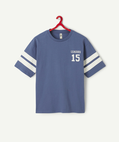 New collection Tao Categories - campus-themed boy's short-sleeved t-shirt in organic cotton