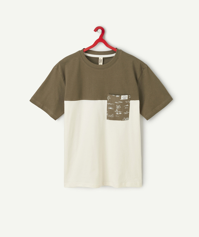 T-shirt Tao Categorieën - T-shirt met korte mouwen van biologisch katoen in twee kleuren arizona met zakje voor jongens