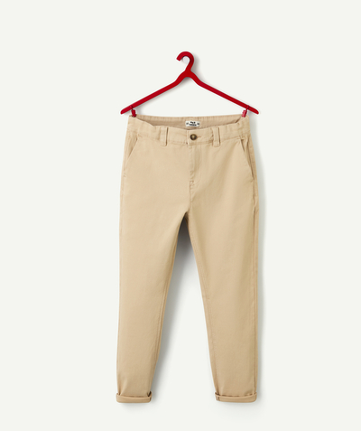 New In Tao Categories - boy's chino pants in beige recycled fibers