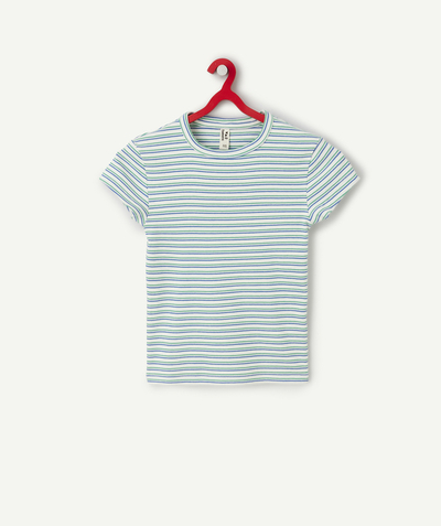 T-shirt - sous-pull Categories Tao - t-shirt manches courtes fille en coton bio à rayures