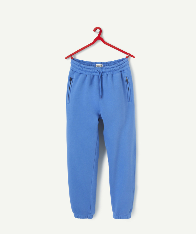Trousers - Jeans Tao Categories - BOY'S JOGGING SUIT IN ELECTRIC BLUE RECYCLED FIBERS