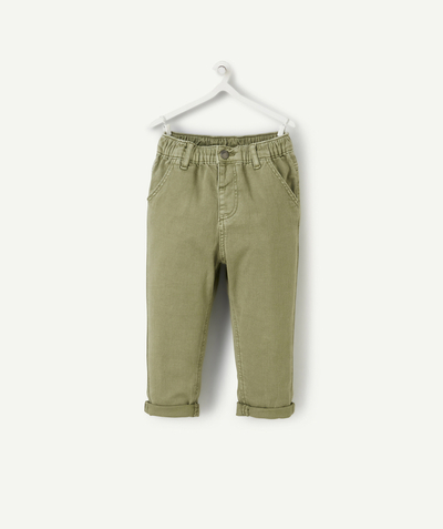 Baby boy Tao Categories - BABY BOY KHAKI RELAX PANTS WITH CUFFS