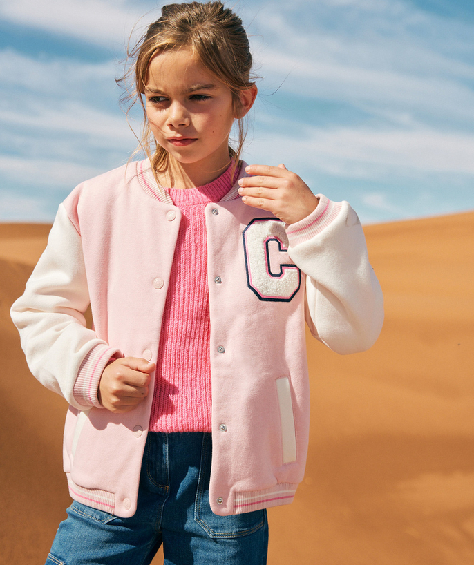Coat - Padded jacket - Jacket Tao Categories - GIRL'S TEDDY JACKET IN RECYCLED FIBER PÄLE PINK