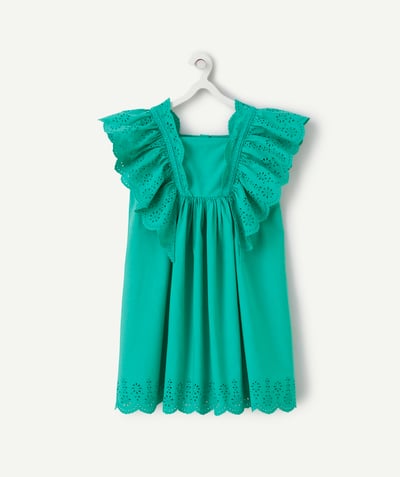 Dress Tao Categories - green girl's dress with ruffles