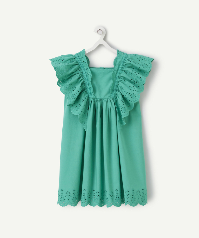 NOWOŚCI Kategorie TAO - zielona sukienka dziewczęca z falbanami