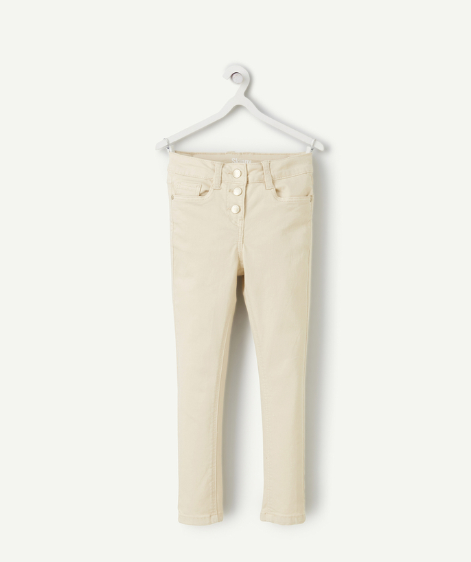 Spodnie - spodnie dresowe Kategorie TAO - pantalon skinny fille beige
