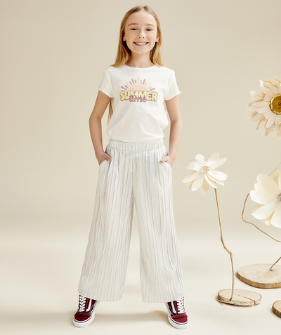 Special Occasion Collection Tao Categories - IRIDESCENT SILVER GIRL'S WIDE-LEG PANTS