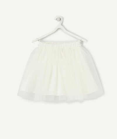 Special Occasion Collection Tao Categories - WHITE GIRL'S TULLE SKIRT WITH SEQUINED DETAILS