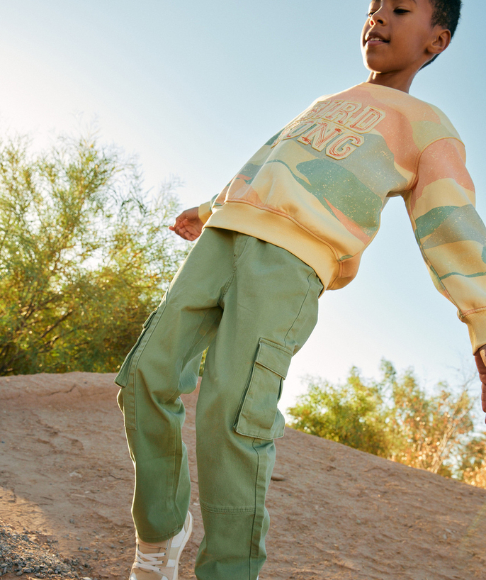 Trousers - Jogging pants Tao Categories - GREEN BOY'S BAGGY PANTS