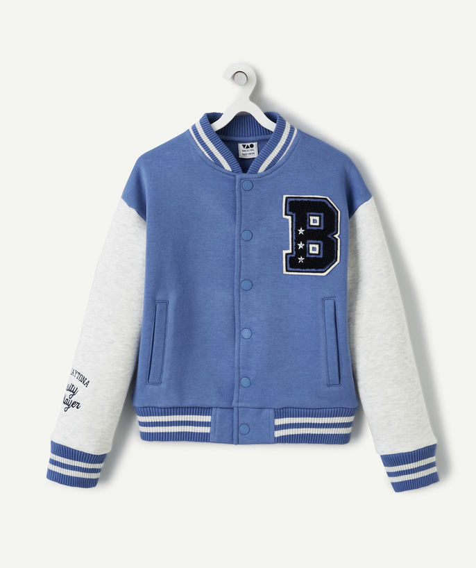 Outlet Tao Categories - BOY'S BLUE TEDDY JACKET WITH MAXI LOOP LETTERING