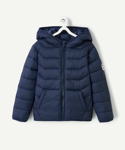 Child Tao Categories - BOY'S RECYCLED-FIBER HOODED JACKET NAVY BLUE