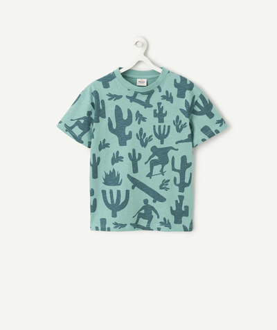 T-shirt Categories Tao - t-shirt manches court garçon en coton bio imprimé cactus
