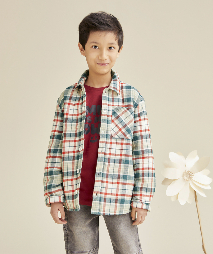 Shirt - Polo Tao Categories - BOY'S LONG-SLEEVED SHIRT IN RECYCLED FIBERS WITH SOFT INTERIOR