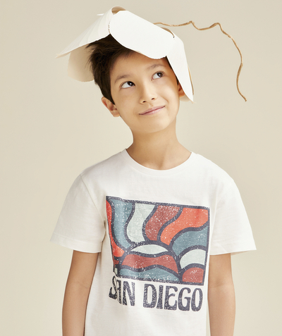Boy Tao Categories - san diego theme white organic cotton boy's short-sleeved t-shirt