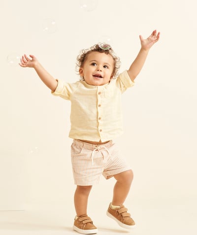 Shirt and polo Tao Categories - long-sleeved linen baby boy shirt