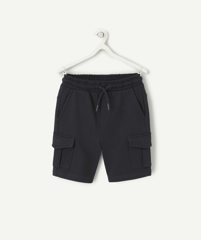 Shorts - Bermuda shorts Tao Categories - garçon cargo bermuda shorts in bio cotton bleu marine