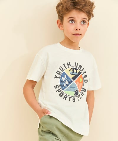 T-shirt Tao Categories - boy's short-sleeved t-shirt in organic cotton with sporty design