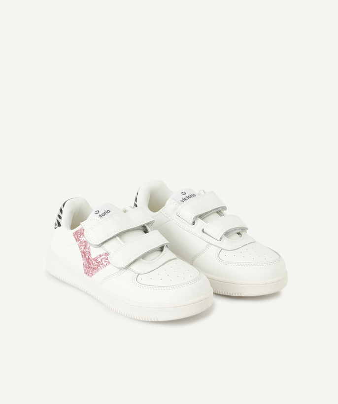 VICTORIA ® Tao Categories - WHITE SNEAKERS GIRL LOGO GLITTER PINK