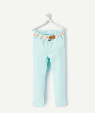 Trousers - Jogging pants Tao Categories - boy's pale green chino pants with belt