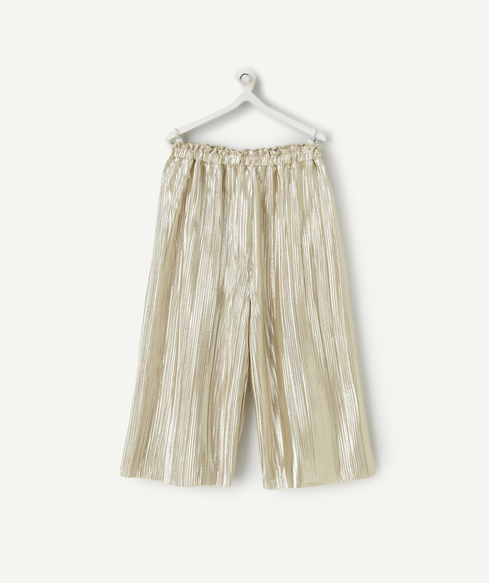 Trousers Tao Categories - PLEATED PANTS BABY GIRL GOLD COLOR