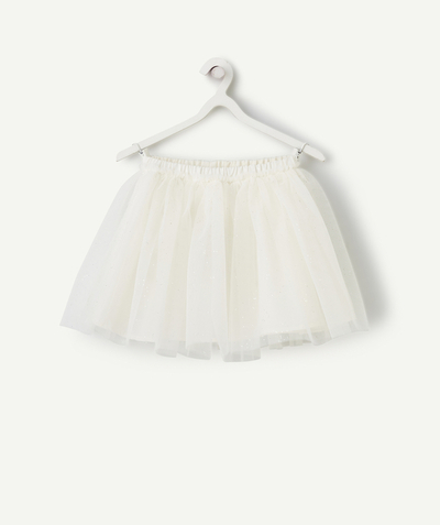 Special Occasion Collection Tao Categories - BABY GIRL WHITE TULLE SKIRT WITH SEQUINED DETAILS