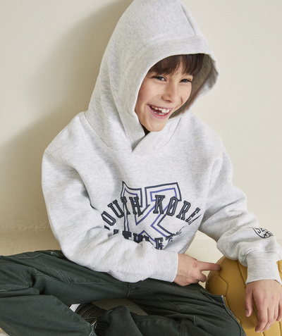 Sweatshirt Tao Categories - BOY'S RECYCLED FIBER HOODIE SPORT THEME