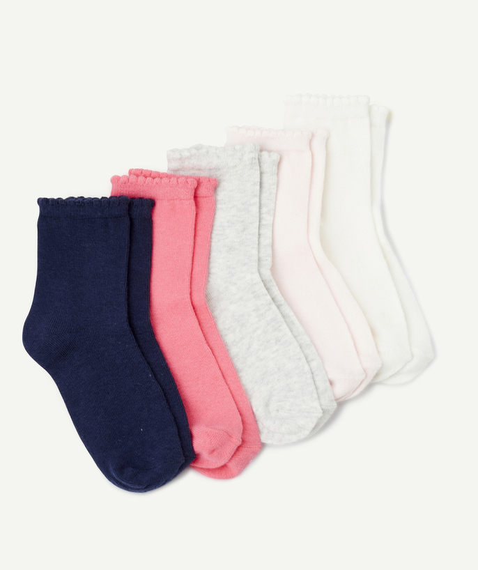 Socks - Tights Tao Categories - PACK OF 5 PAIRS OF COLORFUL GIRLS' SOCKS