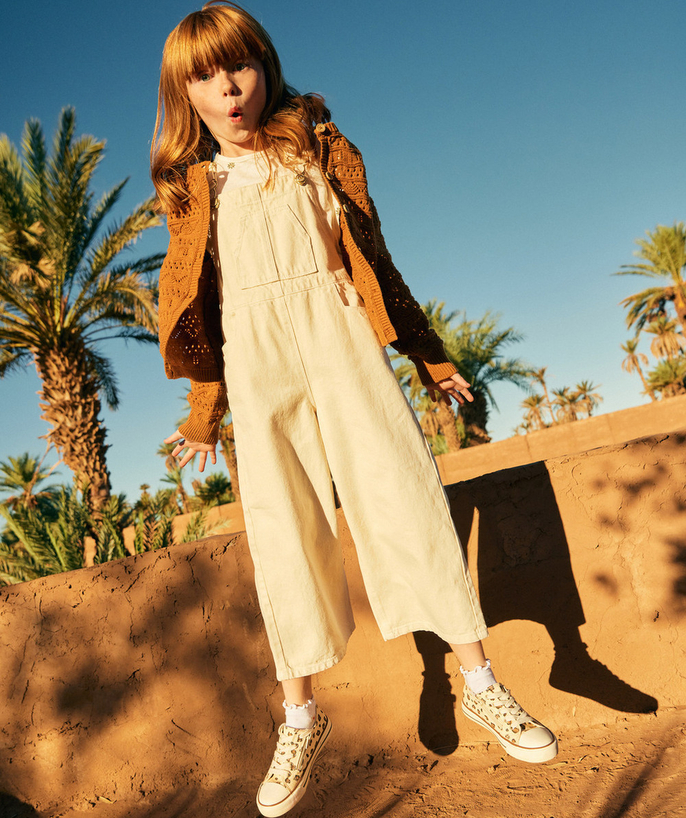 New collection Tao Categories - DUNGAREES WIDELEG FILLE AND DENIM BEIGE LOW IMPACT