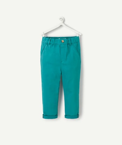 Collection Cérémonie Categories Tao - pantalon relax bébé garçon vert avec revers