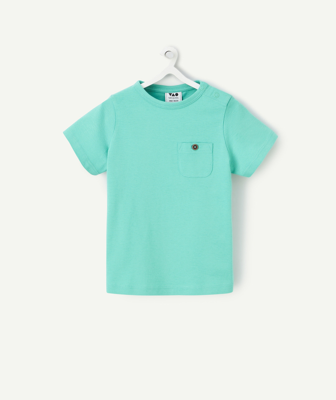 T-shirt - onderhemd Tao Categorieën - T-shirt met korte mouwen voor babyjongens in groen biokatoen