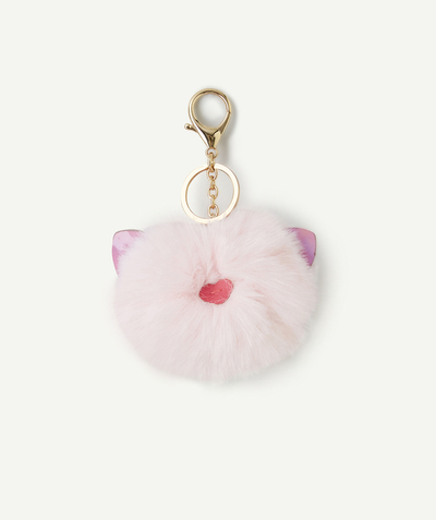 Accessories Tao Categories - PINK POM-POM KEY RING WITH CAT EARS