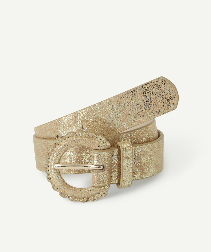 Belt Tao Categories - GOLD-COLORED GIRL'S BELT WITH SCALLOPED BUCKLE