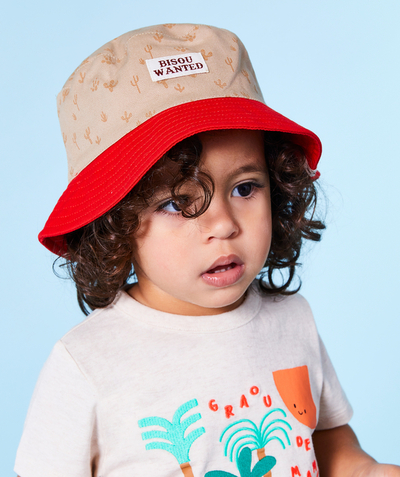 Hats - Caps Tao Categories - BROWN AND RED CACTUS PRINT BABY BOY BOB