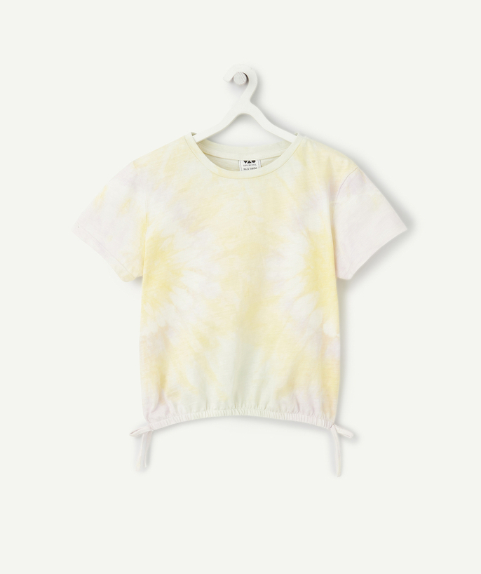 New collection Tao Categories - tye and die mauve and yellow organic cotton t-shirt for girls