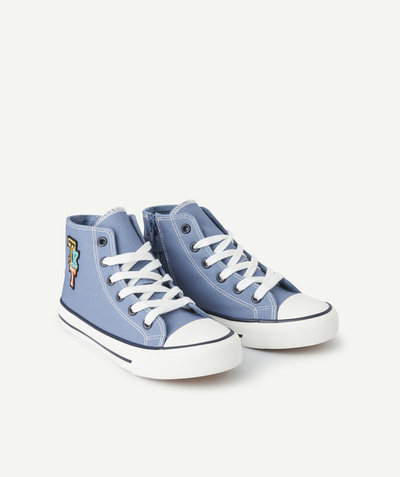 Chaussures, chaussons Categories Tao - baskets en toile garçon bleues avec lacets et ouverture zippée