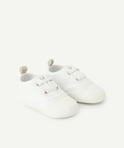 Baby girl Tao Categories - WHITE EMBROIDERED BABY GIRL SNEAKERS