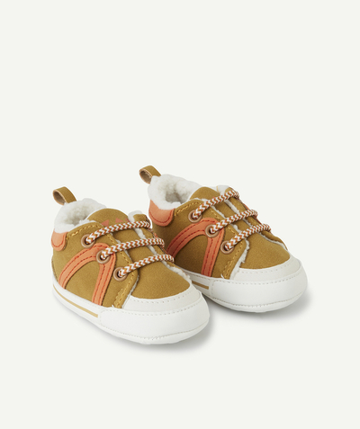 New collection Tao Categories - BROWN AND ORANGE BABY SNEAKERS WITH BUCKLES