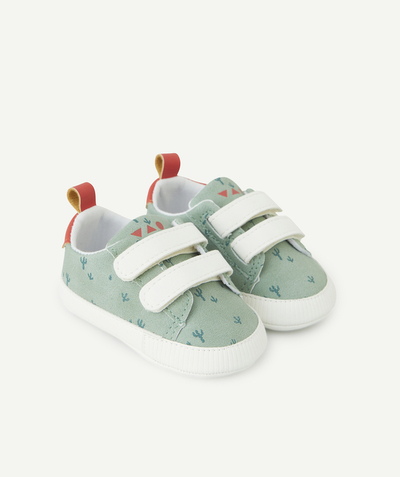 New colour palette Tao Categories - CACTUS-PRINTED GREEN BABY BOY SNEAKERS