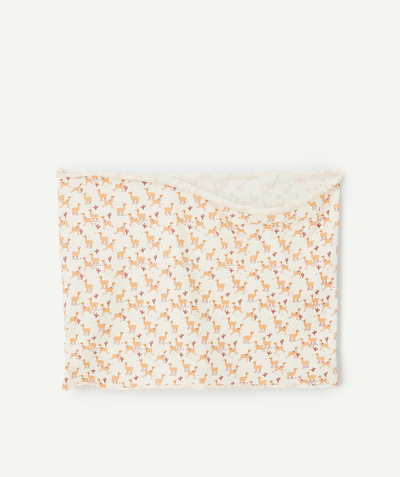 Accessories Tao Categories - baby boy snood in ecru organic cotton with hair print