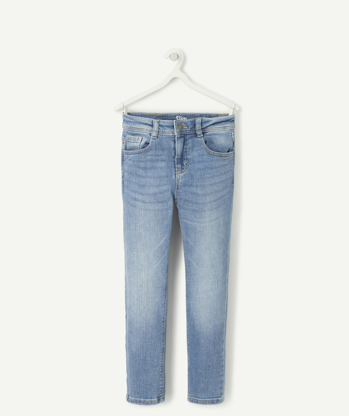 Jeans Tao Categories - BOY'S SLIM PANTS IN BLUE DENIM LOW IMPACT